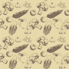 retro vegetables pattern