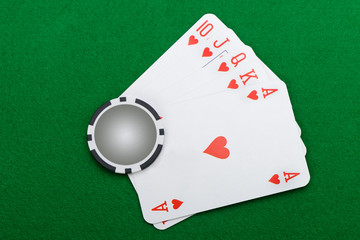 winning combination in a poker Royal Flush