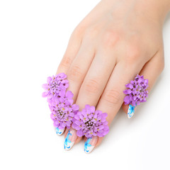 Fototapeta premium Nail art and flower