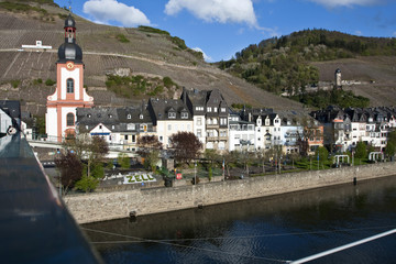 Town Zell at the Mosel river in Germany