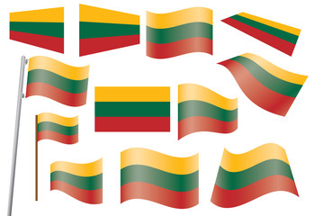 set of flags of Lithuania vector illustration