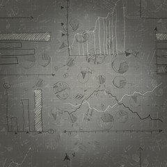 Business background from successful graphs and charts. Vector, E