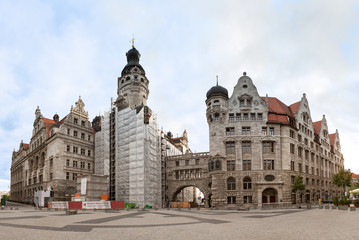 Fototapeta na wymiar Neues Rathaus in Leipzig, Germany,,,