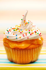 Cupcake with whipped cream