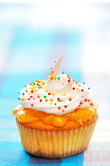 Cupcake with whipped cream