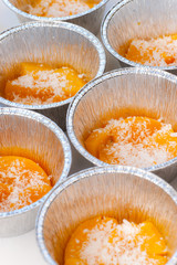 Italian dessert panna cotta .