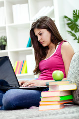 Teen girl with laptop