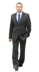young businessman is walking