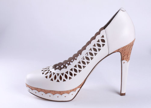 White high heel shoe
