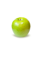 Green apple on a white background