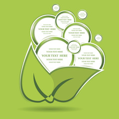 Paper green bubbles web design isolated. Vector illustration