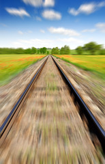 Motion blurred railway