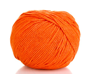 Knitting yarn isolated on white