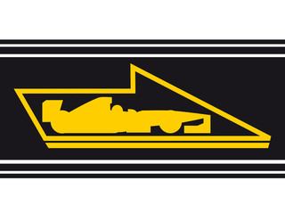 Fototapeta na wymiar Flag racing car