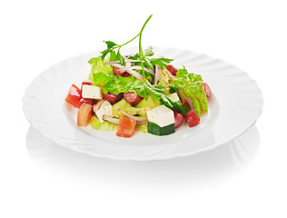 Greek Salad isolated on a white background