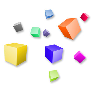 Cubes colorés 3D