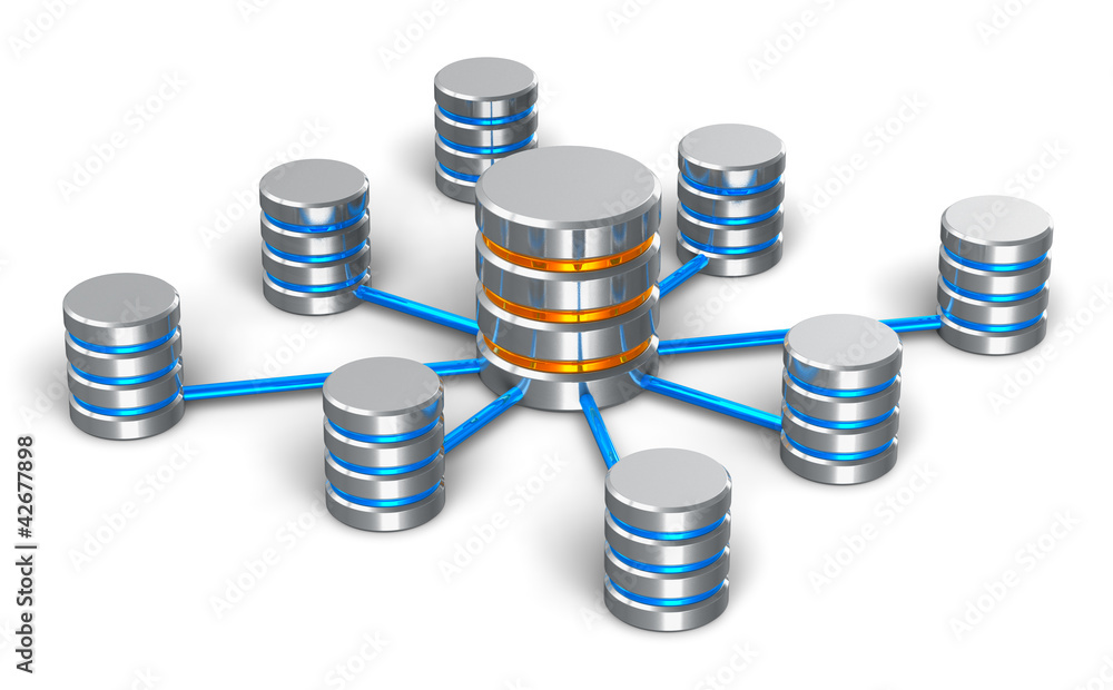 Aufkleber Database and networking concept