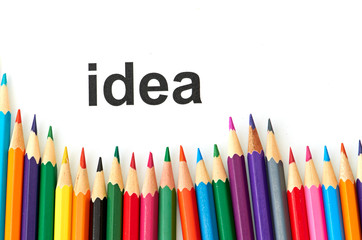 Multicolored pencils isolated on white background