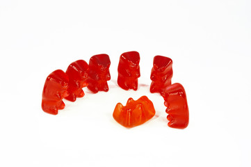 Umgefallenes Gummibärchen