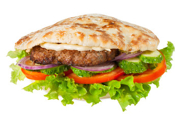 Pitta with hamburger