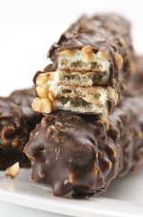 Chocolate waffles close-up