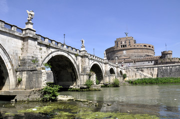 Rom Engelsburg Castel sant Angelo mit Tiberbrücke