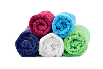 Obraz na płótnie Canvas colorful rolled towels