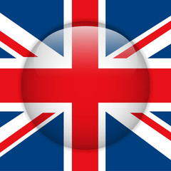 Obraz premium United Kingdom Flag Glossy Button