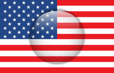 Fototapeta premium United States Flag Glossy Button