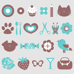 A set of cute elements for design