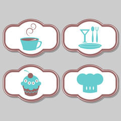 A set of cute elements for restaurant