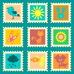 A set of cute stamps