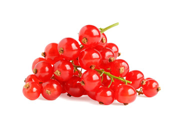 Pile of red currant isolated on white background