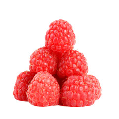 Ripe raspberry isolated on white background