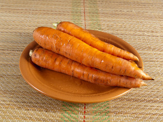carrot root on a plate