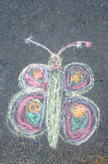 Schmetterling - Straßenkreiden