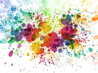 Gordijnen rasterversie van Abstracte kleurrijke plonsachtergrond © HAKKI ARSLAN