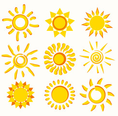 sun collection of symbols