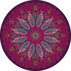 ornamental round lace pattern, circle background with many detai