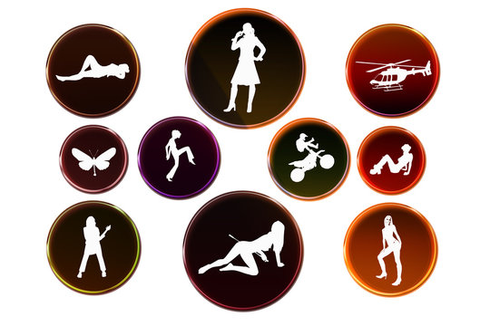 Botones circulos figuras