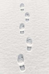 Des pas dans la neige