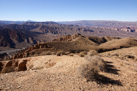 Desert, andean landscape with canyon, Tupiza, Bolivia