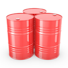 Three red barrels