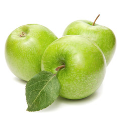 Green apples isolated