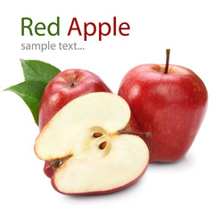 red apples isolated on white