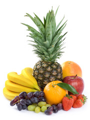 Healthy Eating. Organic raw fruit isolated