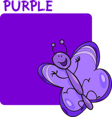 Color Purple and Butterfly Cartoon