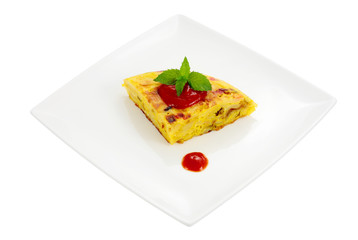 Portion of omelet