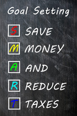 Fototapeta premium Smart goal setting concept on blackboard