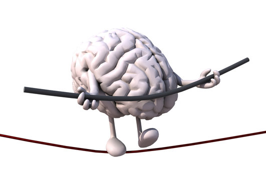 brain acrobat who walks on a wire